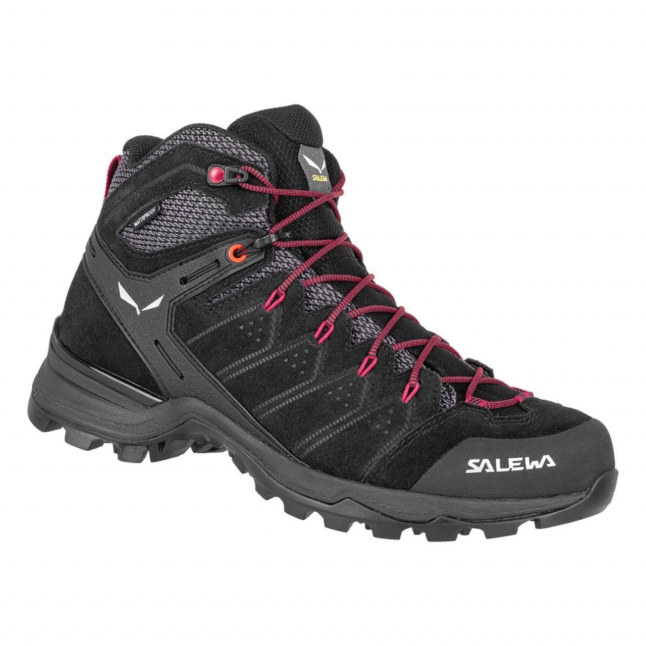 Salewa Women's Alp Mate Mid Waterproof Hiking Shoes Black/Pink VEI-749820